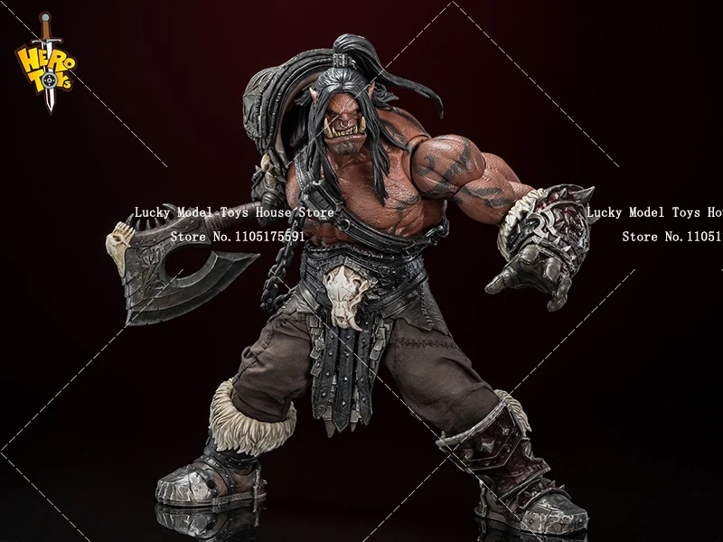 Фото Hero Toys Tribal Fighter 1/10 Black Skin Orc Warrior Chief Фигурка Нежная платформа Голова Комплект Орнамент 7-дюймовая модель солдата №5