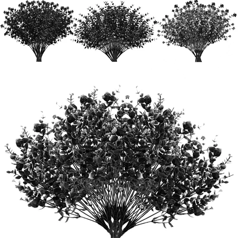 

Artificial Plants Leaves Black Eucalyptus Persian Leaf Fake Flowers Halloween Ornaments Green Plant Home Room Garden Decoration