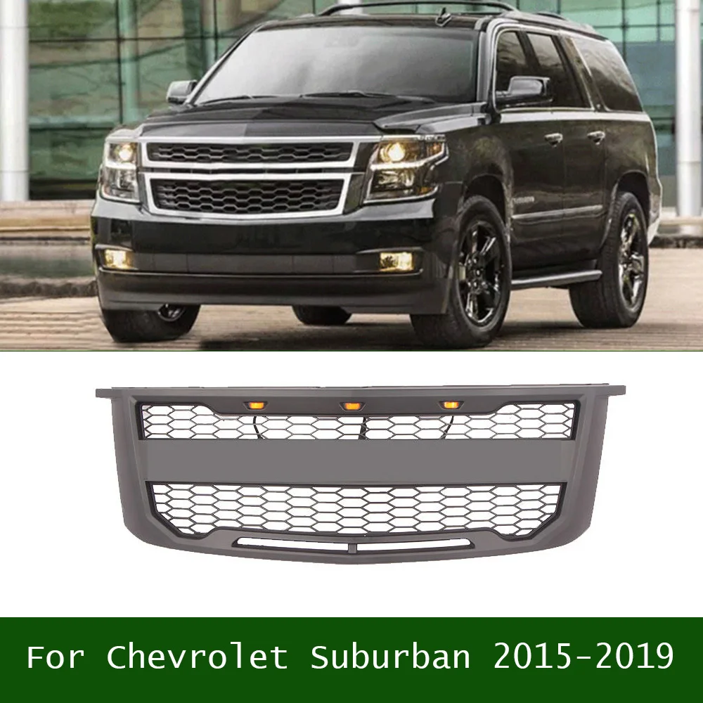 

For Chevrolet Suburban 2015-2019 Dood Mesh Mask Cover Front Radiator Grill Racing Grills ABS High Quality Bumper Grille