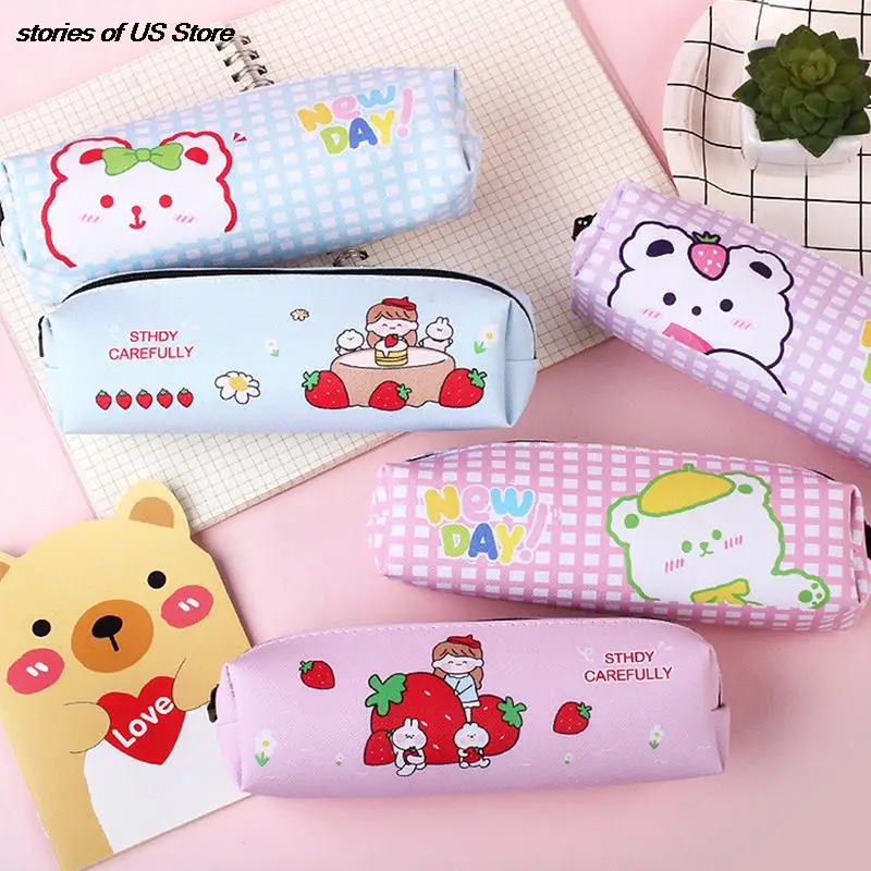 

Creative Cartoon PU Cute Pencil Case Stationery Pen Case Anime School Supplies Pencils Bag Kawaii Storage School Supplies