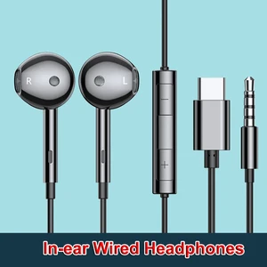 USB Type-c Earphones for Samsung Galaxy S22 S21 S20 Plus A53 Mic Control Stereo In-ear Microphone Wi in USA (United States)