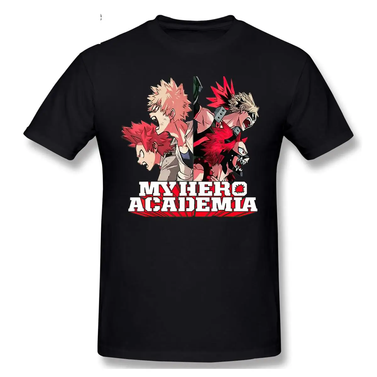 

2021 Fashion Graphic T-shirt Cartoon Anime Kirishima Eijirou Short Sleeve Casual Men O-neck 100% Cotton T shirt Tees Top