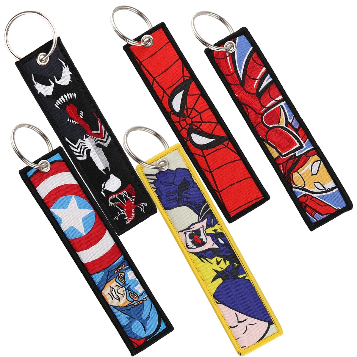 Брелок с вышивкой в виде фигурки супергероя из мультфильма брелки для автомобиля