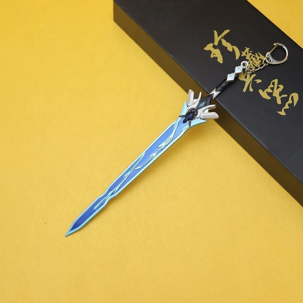 

Game Honkai Star Rail Sword Keychains Cosplay Yanqing Mini Metal Weapon Model Key Rings Accessories Fans Gifts Collections Props