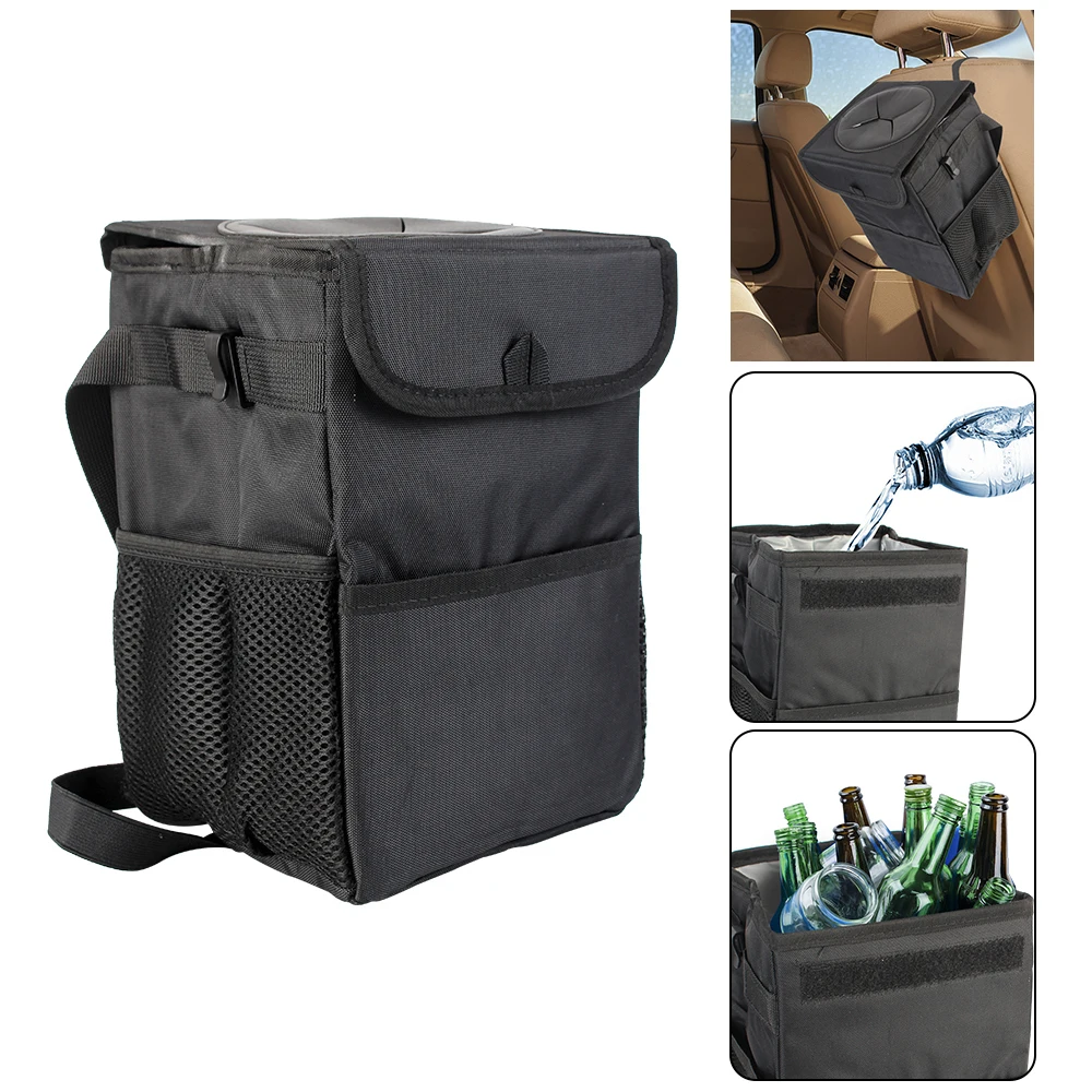 

Car Seat Back Storage Bag 6L Trash Can Bin Waterproof Foldable Garbage Dump Caravan RV Automotive Accessories Interior Organizer