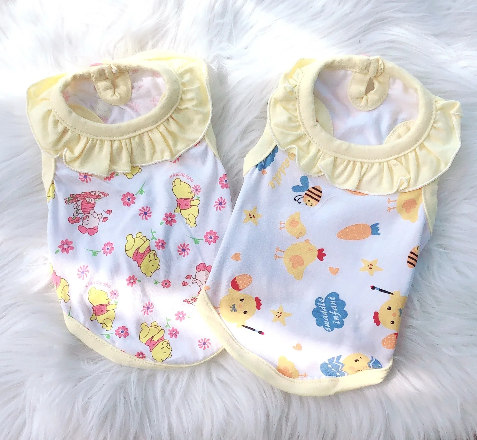 

Animals Printing Dog Vests for Autumn Small Dog Clothes Fashion Collar Yellow Color Clothes for Small Size Dogs Pet Products