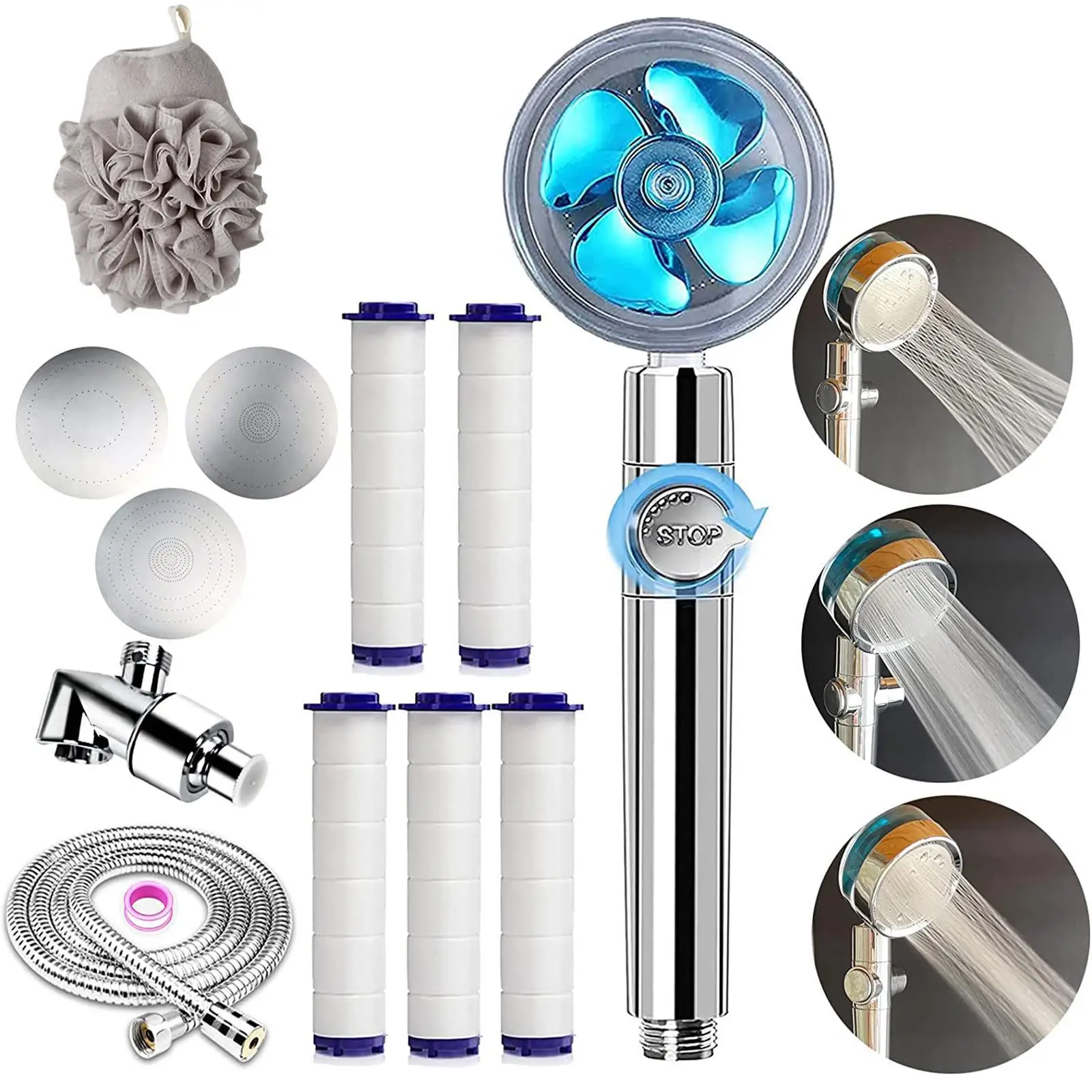 

Насадка для душа с пропеллером, вращающаяся на 360 градусов