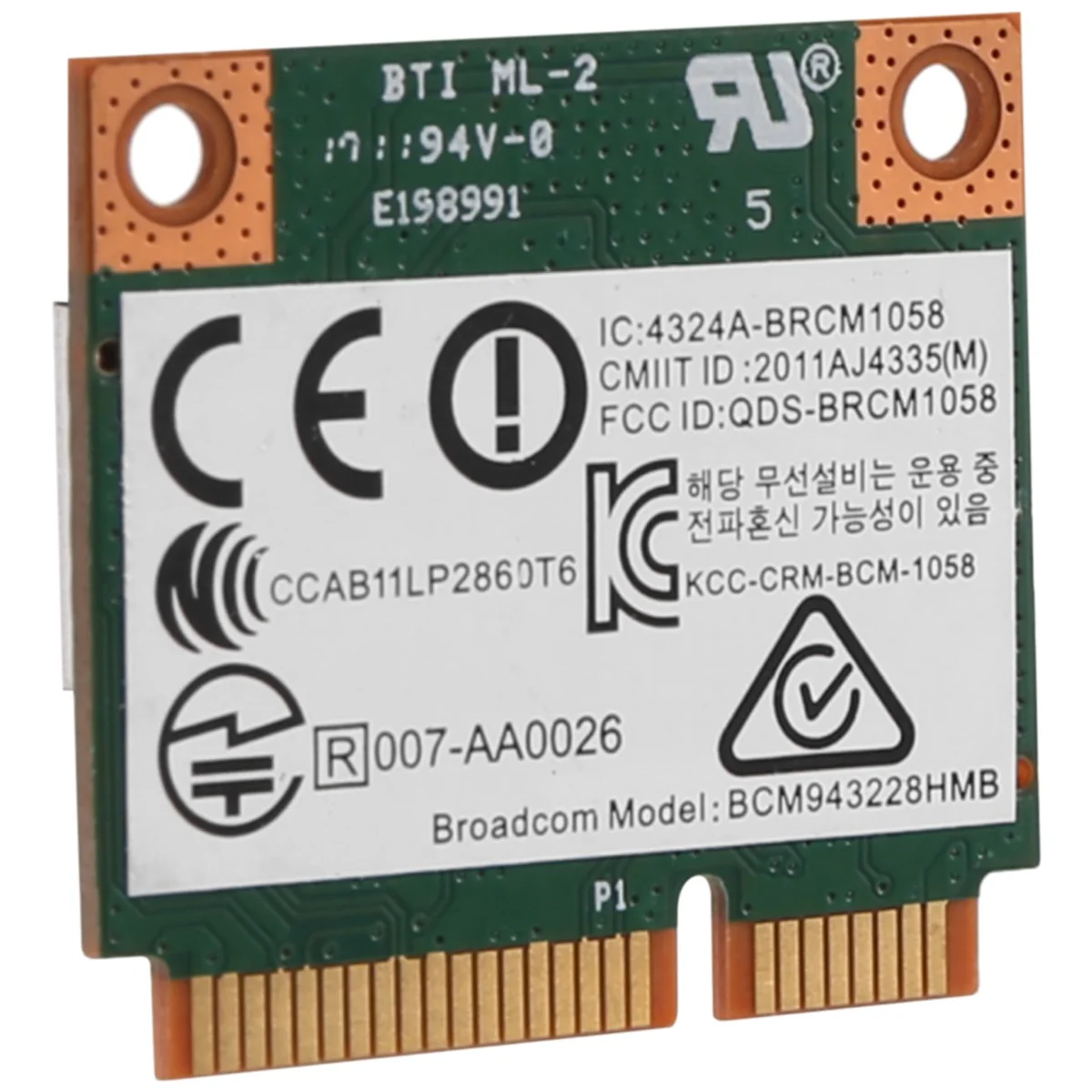 Двухдиапазонный 2 4 + 5G 300M 802.11A/B/G Wi-Fi Bluetooth 0 Беспроводная полумини-карта Pci-E для Bcm
