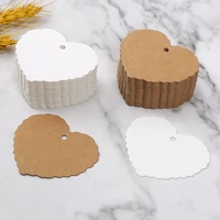 100pcs heart shaped garment tags kraft paper card labels valentines day christmas gift hang tag for diy craft party decorations