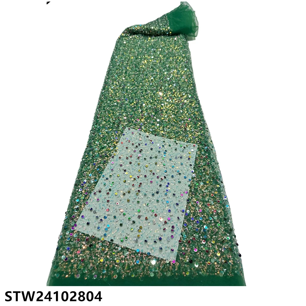 Увлекательная тюлевая кружевная ткань с разноцветными блестками 5 ярдов