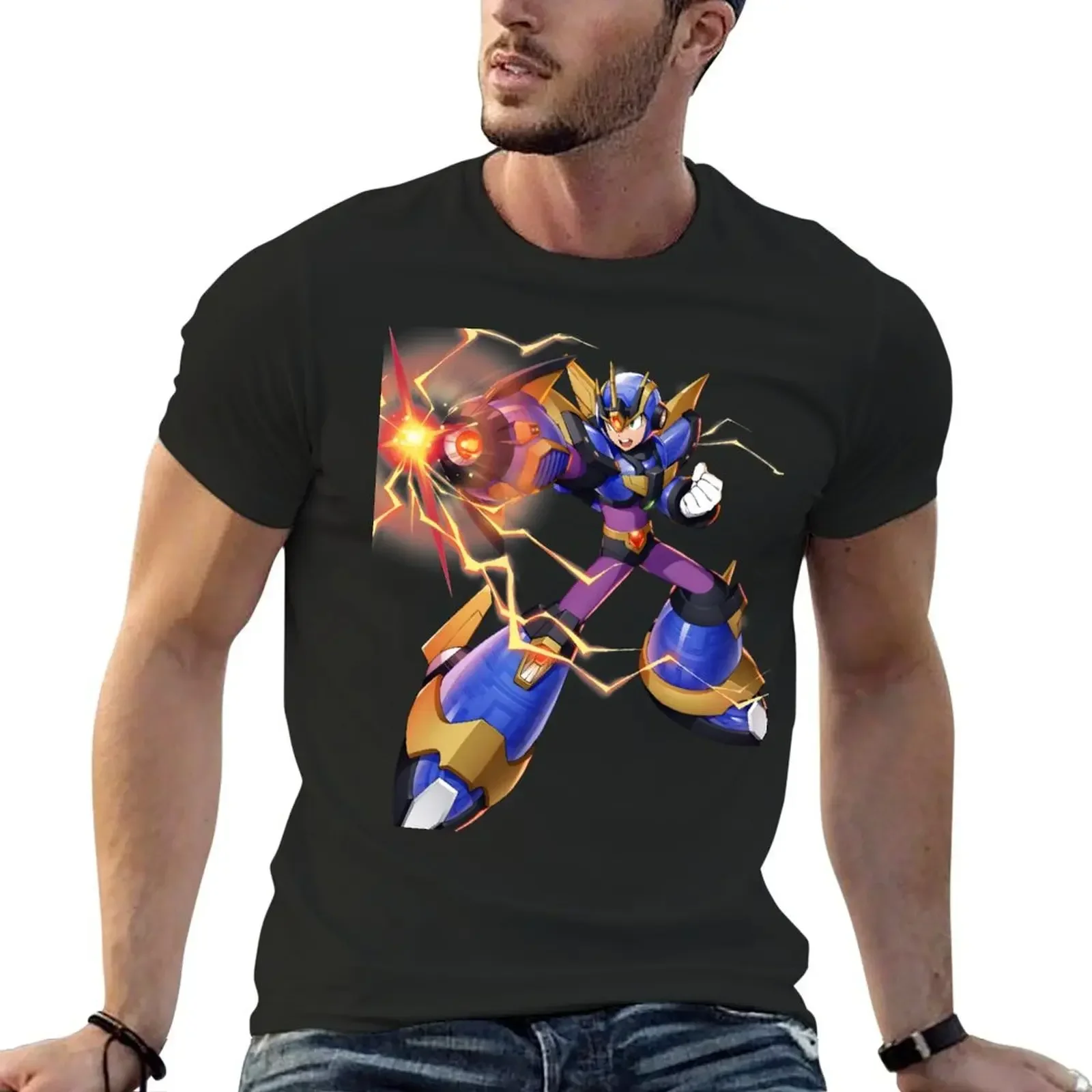 Megaman Xdive Ultimate Armor X T-Shirt quick-drying summer clothes heavyweights Men's cotton t-shirt