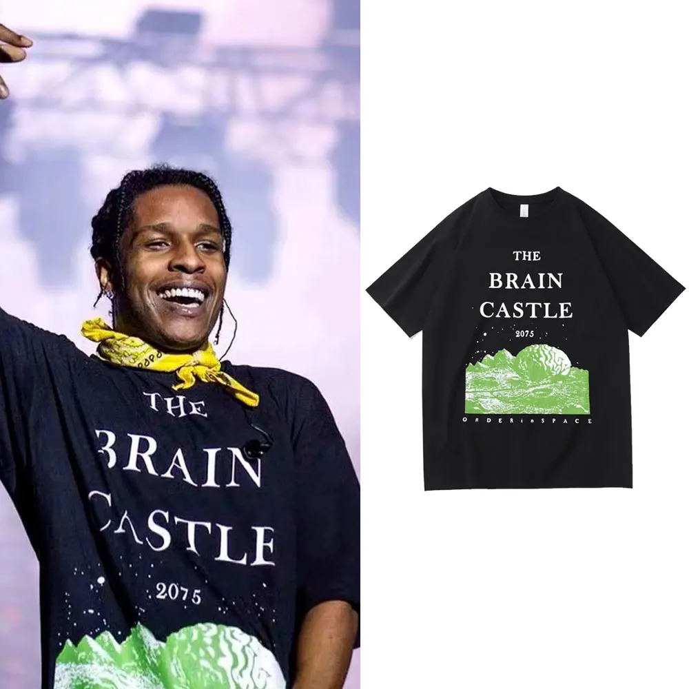 

Rapper Asap Rocky The Brain Castle 2075 Orderinspace Same Printed T-Shirt Men Women Fashion Hip Hop Vintage Tshirt Short Sleeve