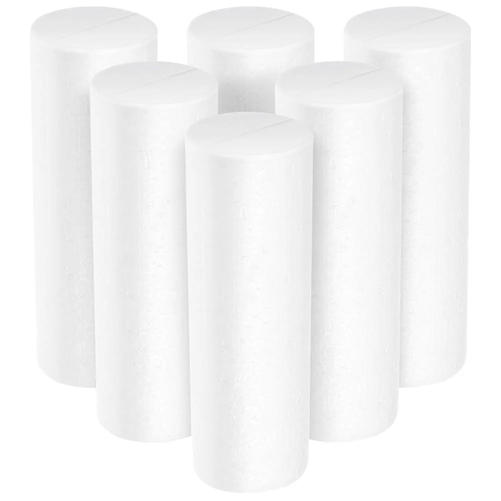 

6Pcs Decorative Cylinder Foams School Cylinder Decors DIY Cylinder Ornaments