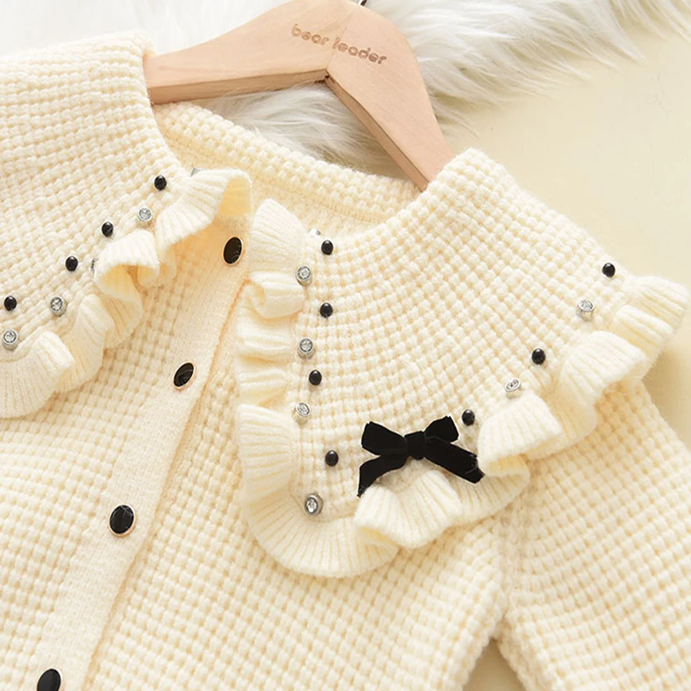 Комплект одежды для девочек 2-6 лет новый осенне-зимний Кардиган с лацканами и