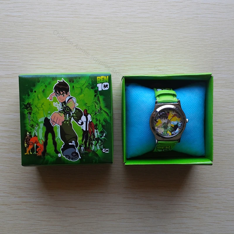 Часы наручные Ben 10 Мужские кварцевые, Мультяшные аниме-фигурки, в случайной упаковке, модные детские игрушки для мальчиков, подарок на день р...