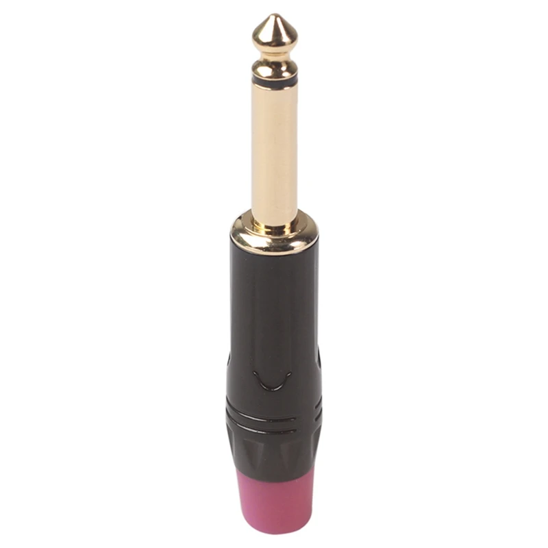 

High-Grade Thickened Zinc Alloy Shell with Gold-Plated Head Mono 6.35mm Electric Guitar Audio Cable Welding Plug DIY