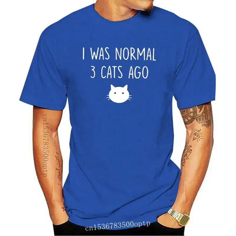 

FASHION New I Was Normal 3 Cats Ago T-shirt Funny Crazy Cat Lady Tshirt Cute Women Short Sleeve Pet Lover Gift Top Tee Dropshipp