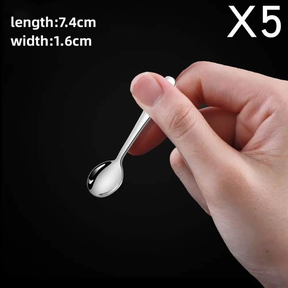 

5 шт. мини-ложки из нержавеющей стали серебристого цвета