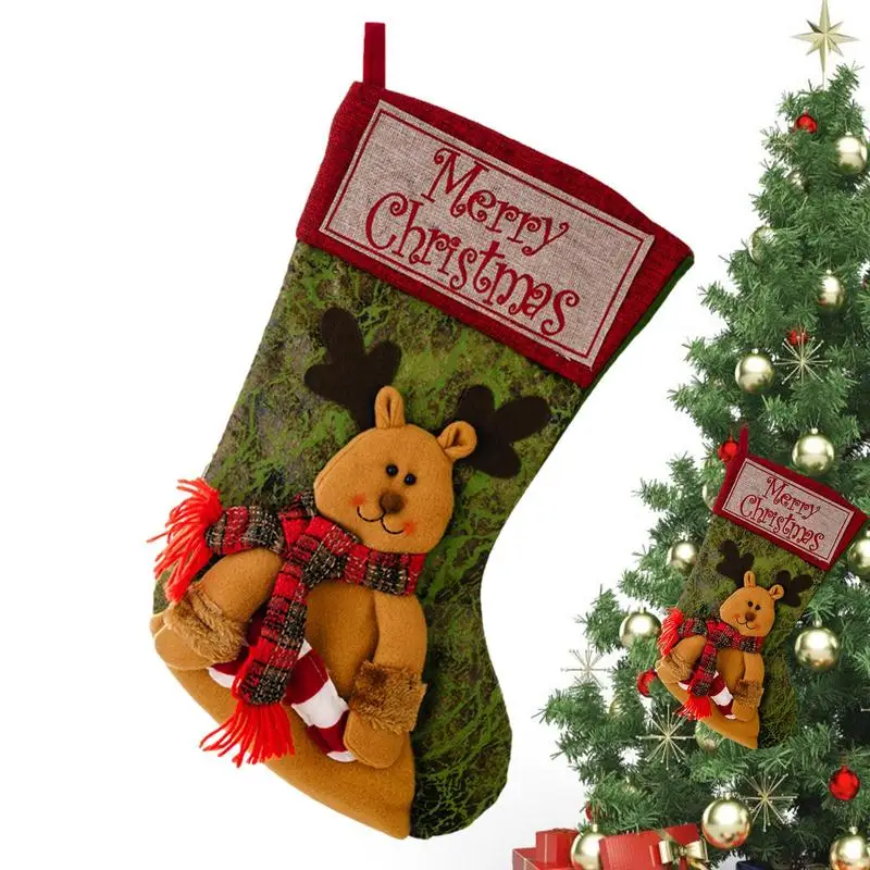 

Рождественские чулки, замечательные рождественские праздничные Детские Подарочные чулки, подвесные рождественские чулки для камина, лест...