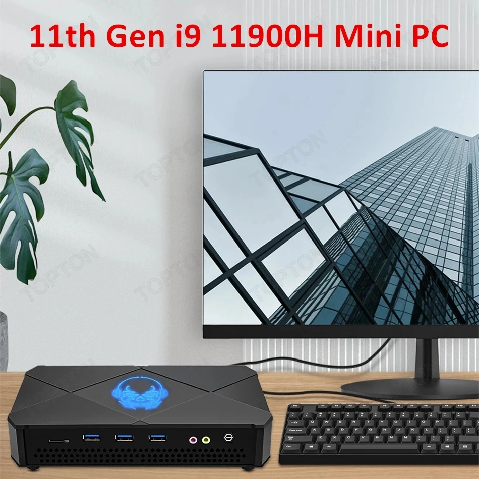 

2023 11th Gen i9 11900H i7 Intel Mini PC Gamer 8 Core 16 Thread Windows 11 Desktop Gaming Computer DDR4 NVMe SSD 3x4K UHD HTPC