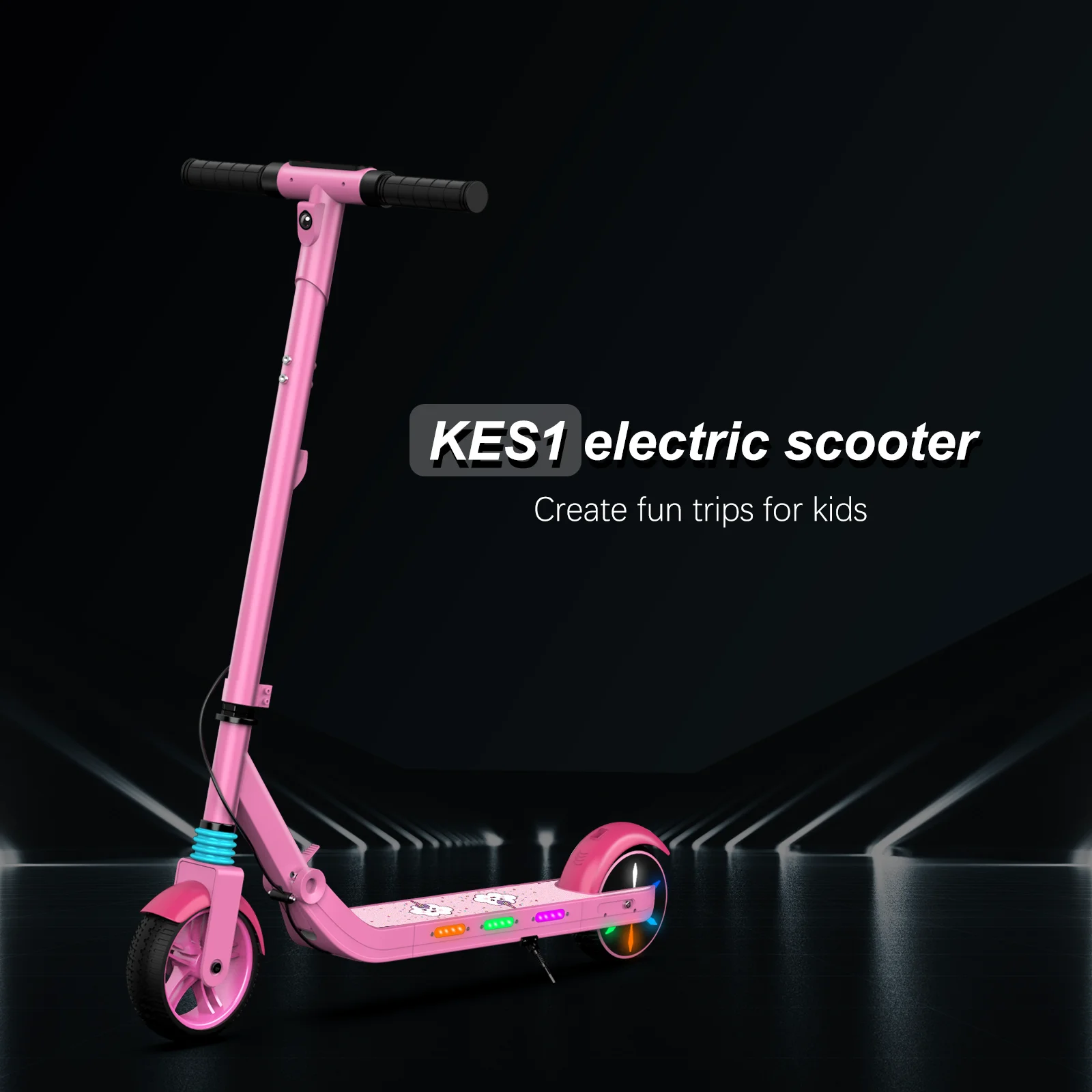 

AOVOPRO KES1 Safe Kids Electric Scooter with Bluetooth Audio Colorful Lights Kids Scooter Kids Folding Electric Scooter
