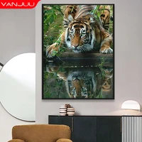 full drill tiger 5d diamond painting animal diamond mosaic full squareround diamond embroidery diy home decor gift