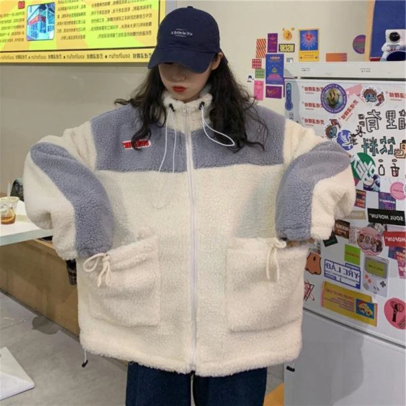 Женское повседневное пальто из имитации овечьей шерсти