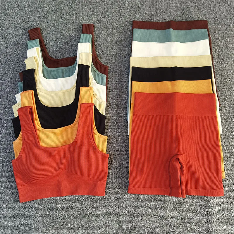 Женский бесшовный спортивный костюм для йоги и фитнеса