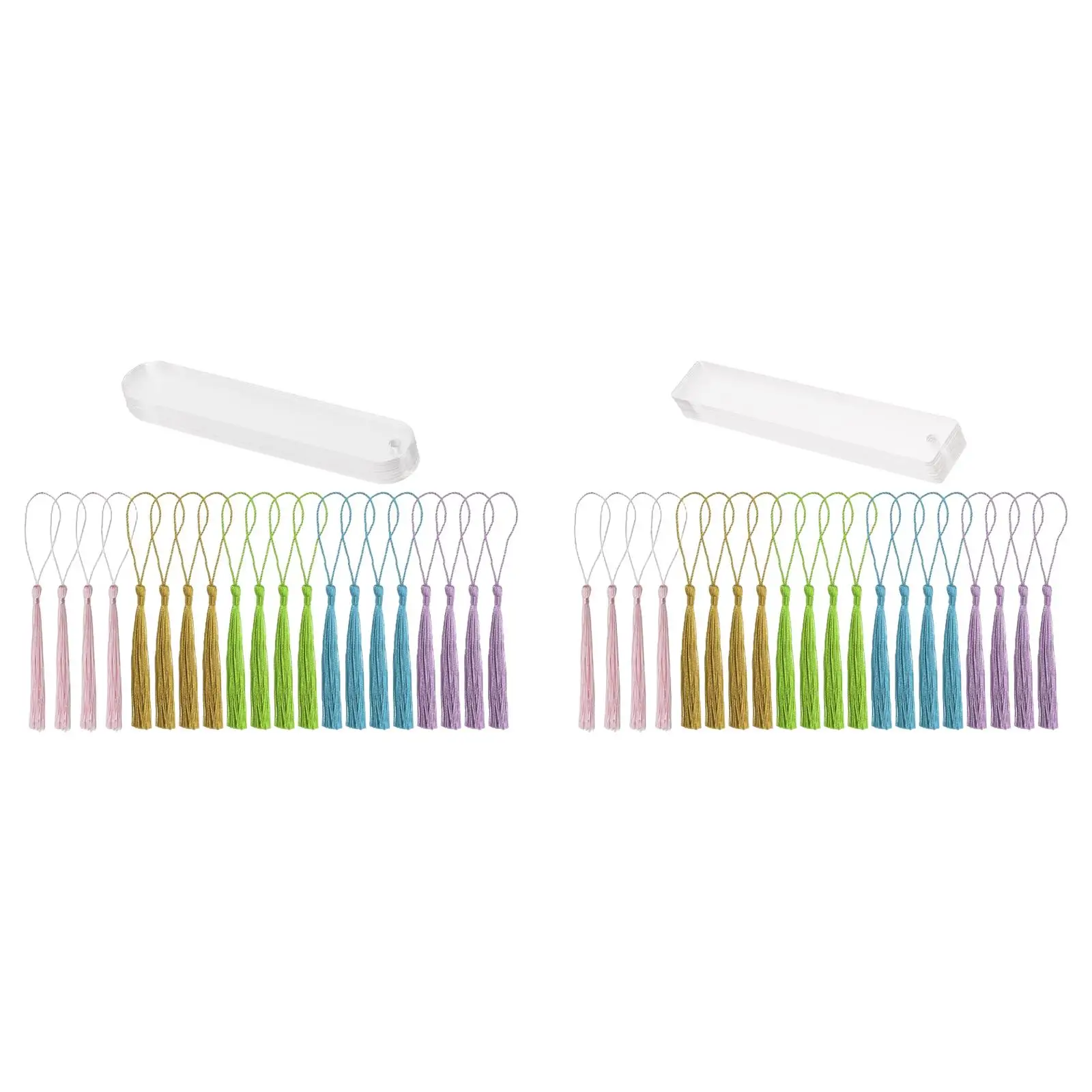 

20Pcs Acrylic Blank Bookmarks with Holes Tassels Hanging Tag Crafts Jewelry Making Book Markers DIY for Adults Reader Decor Gift