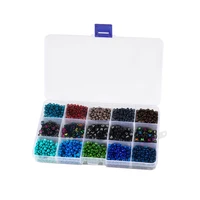 new 15 grid box diy handmade necklace beaded color letter bead glass rice bead set jewelry accessories girl christmas gift