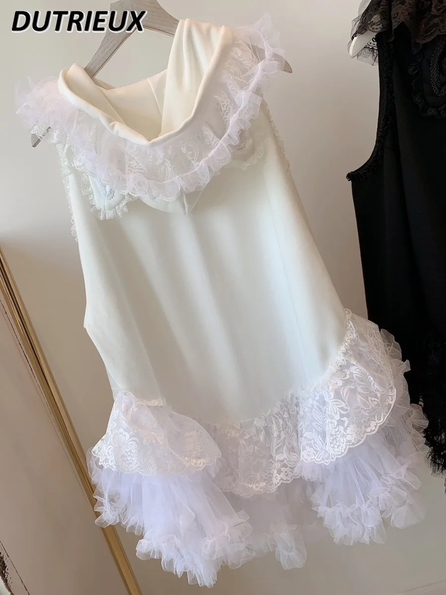 Японское милое пальто с капюшоном и кружевными краями милые кошачьи уши