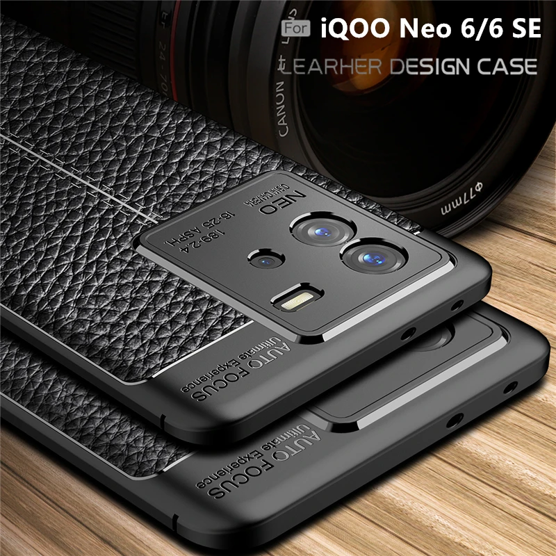 

For iQOO Neo 6 Case Cover Vivo iQOO Neo 6 Capas New Shockproof Back Bumper Soft TPU Leather For Fundas Vivo iQOO Neo 6 SE Cover