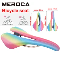 meroca bicycle seat hollow breathable colourful riding saddle racing front cushion road mtb foldable bike universal accessories