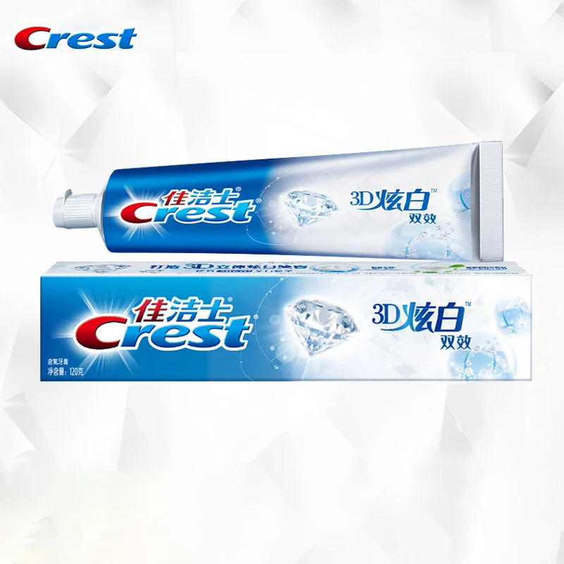 

Crest 3D Double -Effect Toothpaste MICA Whitening Tooth Paste Solid Teeth Glossy Cool Mint Flavor 120g Oral Care Toothpaste