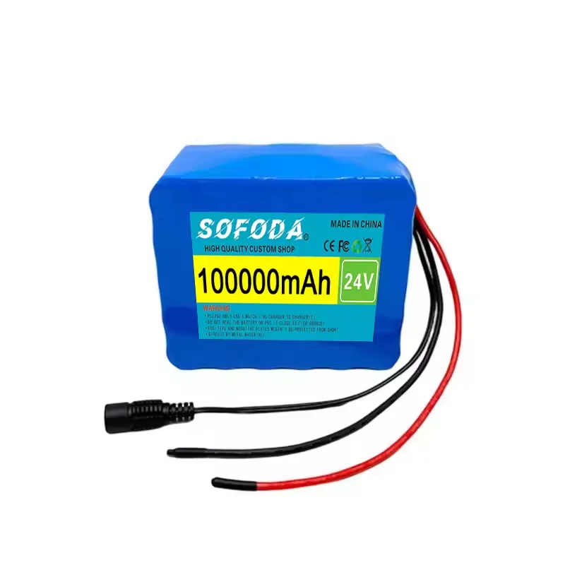 Фото Литиевая аккумуляторная батарея 6s5p 18650, 24В 100000мАч с защитной пластиной BMS, литий-ионный аккумулятор и зарядное устройство 25.2В 2А. №2