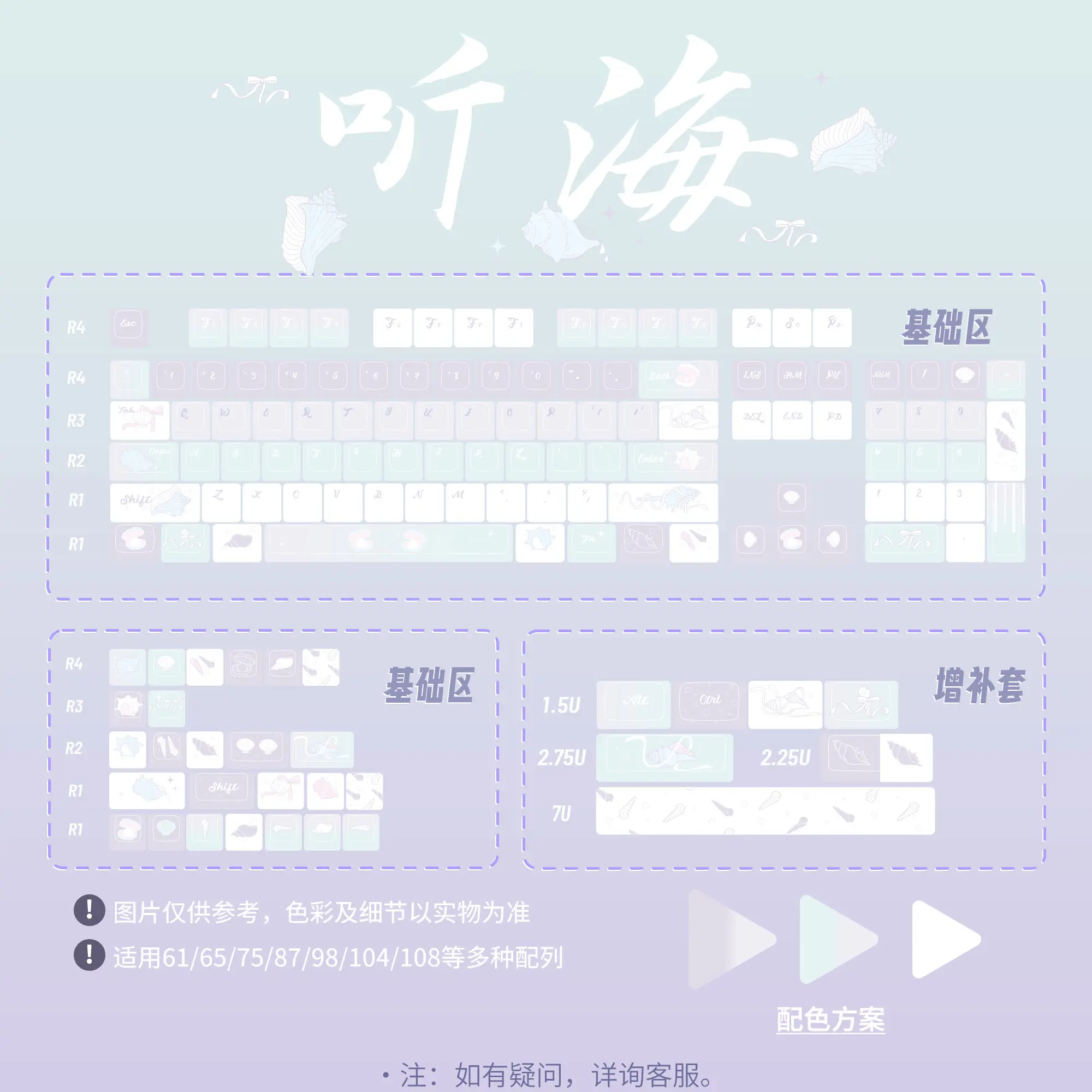Оригинальные фиолетовые колпачки для механической клавиатуры из ПБТ с