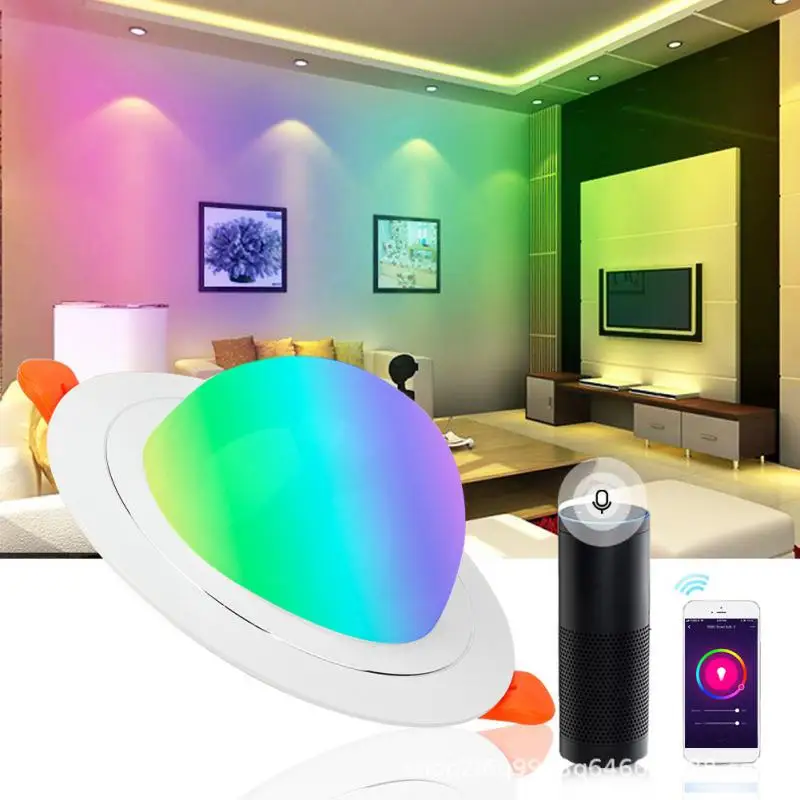 

Ac85-265v Rgbw Smart Led Downlight Tuya Wifi Tuya Smart Light 7w Wifi Led Lamp Compatible With Alexa Google Home Remote Control
