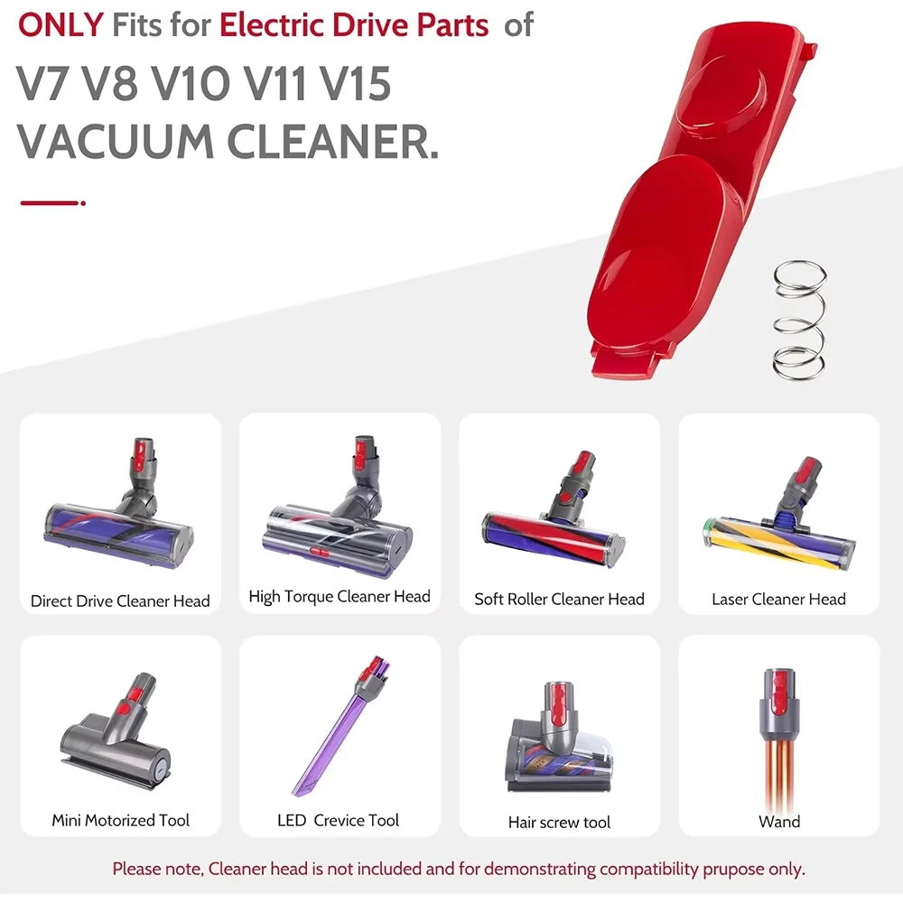 Фото Кнопка-фиксатор для трубок и насадок пылесосов Dyson V7 V8 V10 V11 V15, с пружиной, запчасти для ремонта №2