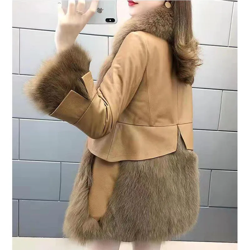 Fashion Thickened Motorcycle Jacket Autumn And Winter 2022 New Splice Slim Versatile Medium Length Faux Fur Coat Women's Trend