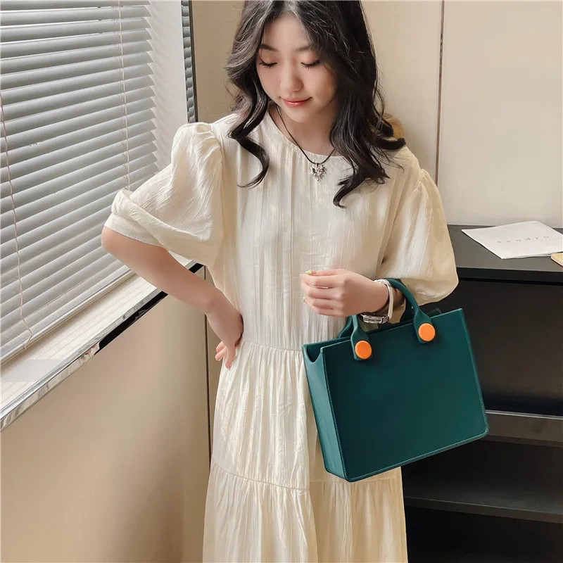 Fashion Designer Bags for Women EVA Beach Bag Square Purses and Handbags Commute Shopper Bag Female Candy Color Tote Clutch Chic