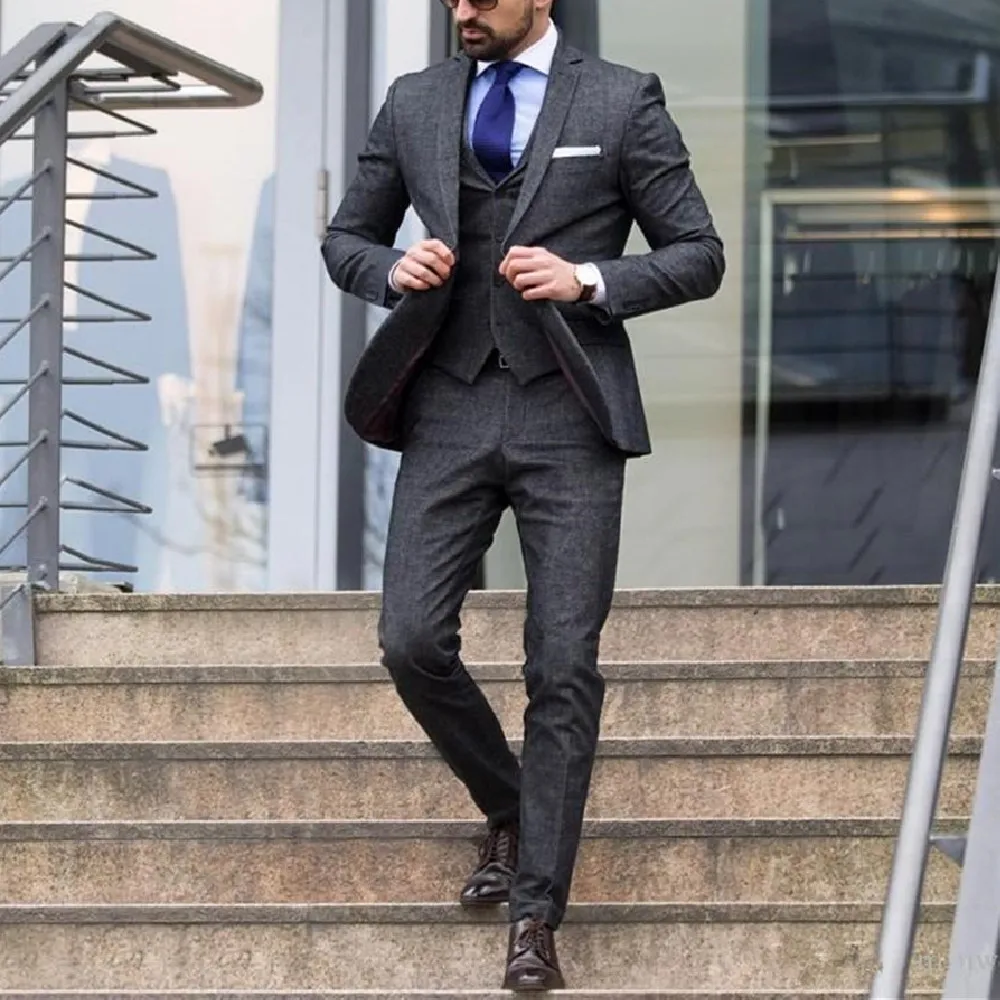 

Смокинги для жениха на заказ, мужские костюмы, мужские костюмы для жениха с пиковым отворотом, мужские свадебные костюмы, блейзер для жениха (пиджак + брюки + жилет)