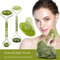 guasha natural stone massage face jade roller gua sha massage tool set for spa body visage rouleau de hot health and beauty