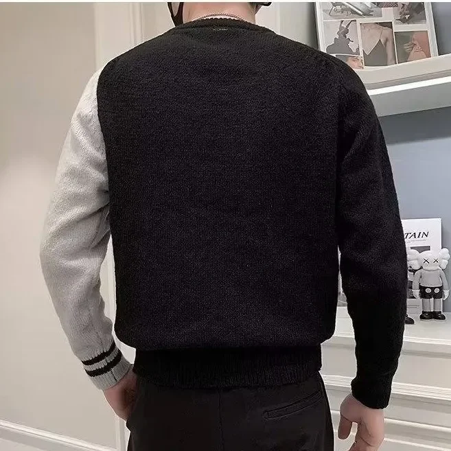 Мужской свитер с высоким воротником полуполо внутренний вязаный базовый слой