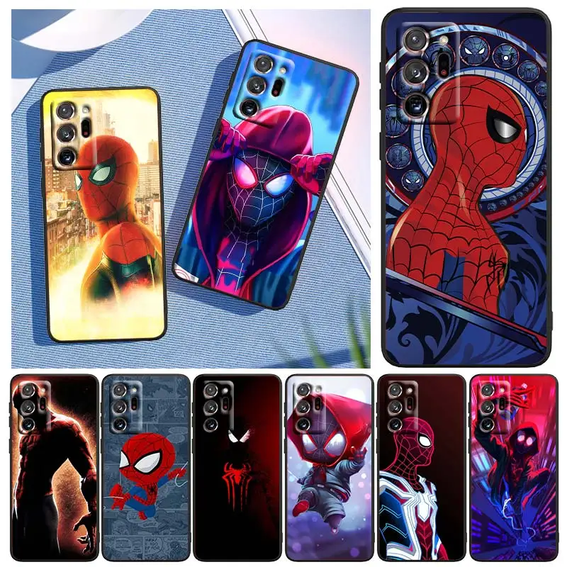 

Cool Marvel Spiderman Art For Samsung Note 20 10 9 Ultra Lite Plus F23 M52 M21 A73 A70 A20 A10 A8 A03 j7 j6 Black Phone Case