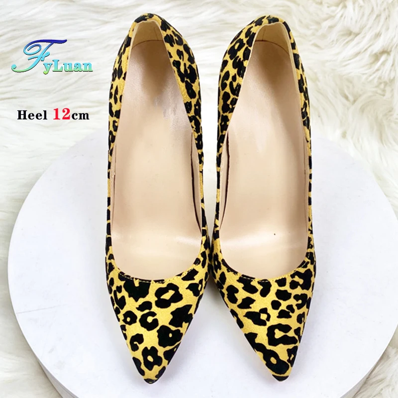Женские туфли-лодочки с леопардовым принтом на шпильке 8-12 см светские туфли