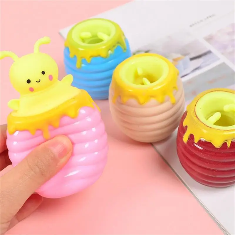 

Eject Squeeze Bee In Honey Pot Stretchy Toys Hand Finger Exercise Sensory Fidget Toys For Kids And Adults Gifts Party Supplies