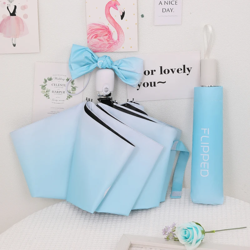 

Зонт женский автоматический с защитой от дождя и блеска, зонтик складной пляжный для защиты от солнца, маленькая Вешалка-Блэкаут