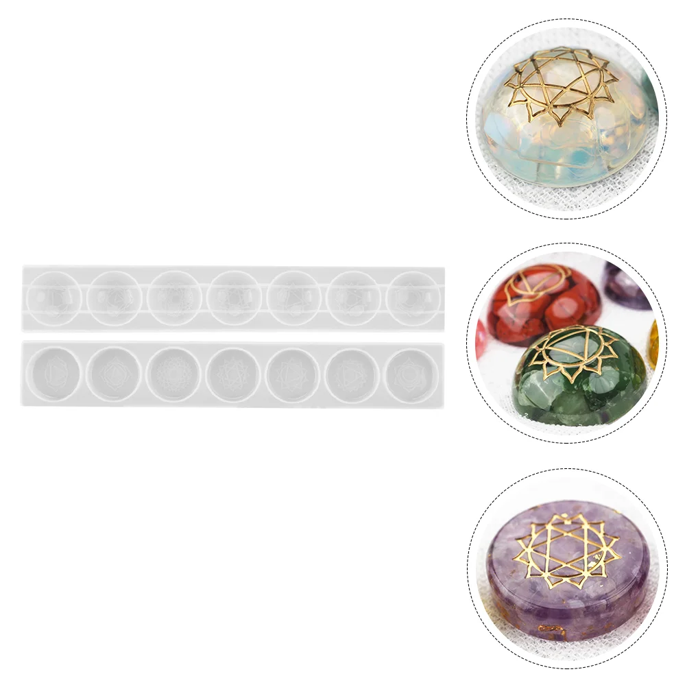 2 PCS Ornament Mold Resin Molds Reusable Epoxy Mould Seven Chakras DIY Silica Gel