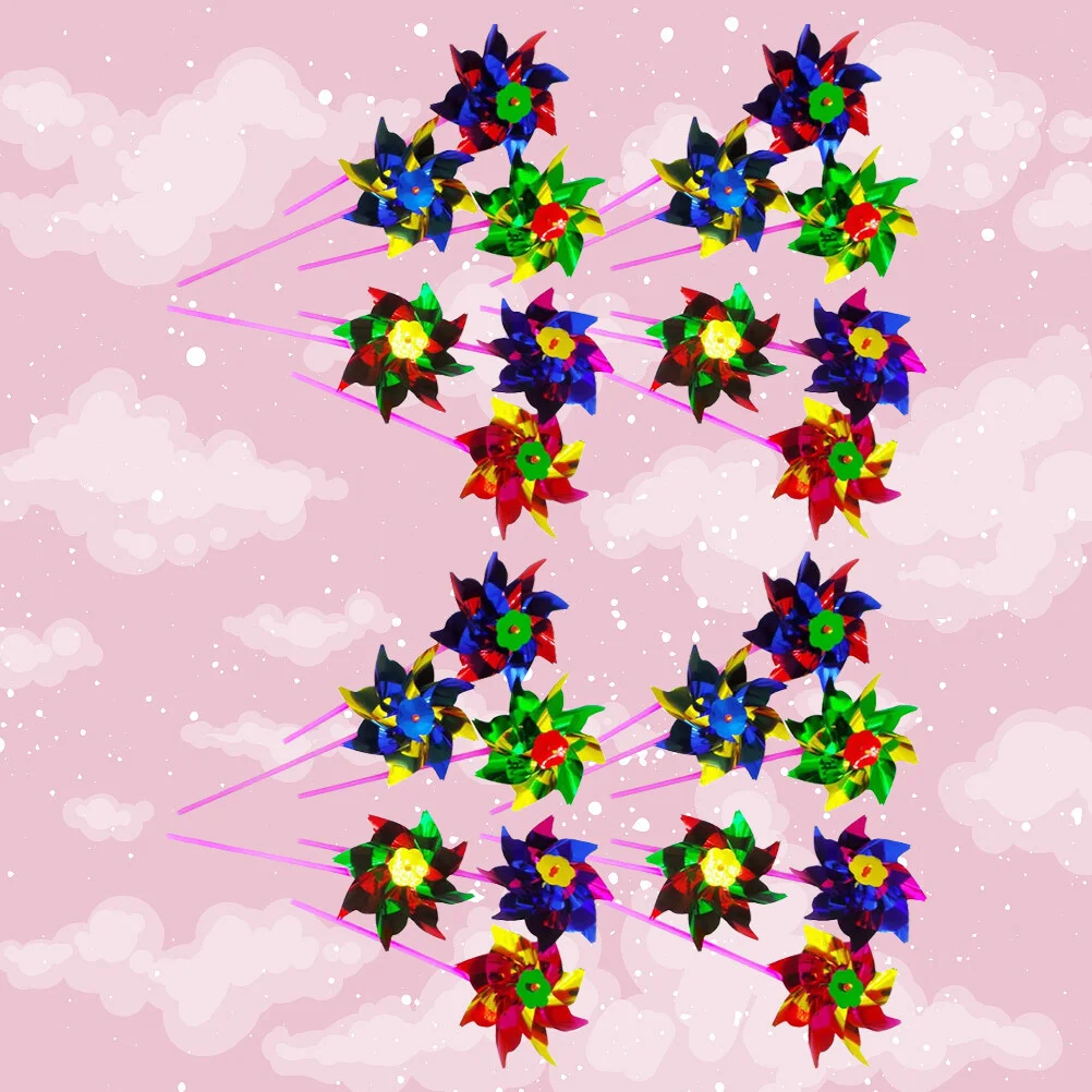

100Pcs Windmill, Colorful Whirl Pinwheels Sequin Windmill Educational Kids Wind for Kids Student
