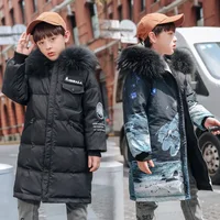 -30 Degrees winter children' cold-proof thick coat Boys wear warm down jackets on both sides Teen fashion camouflage snow jacket